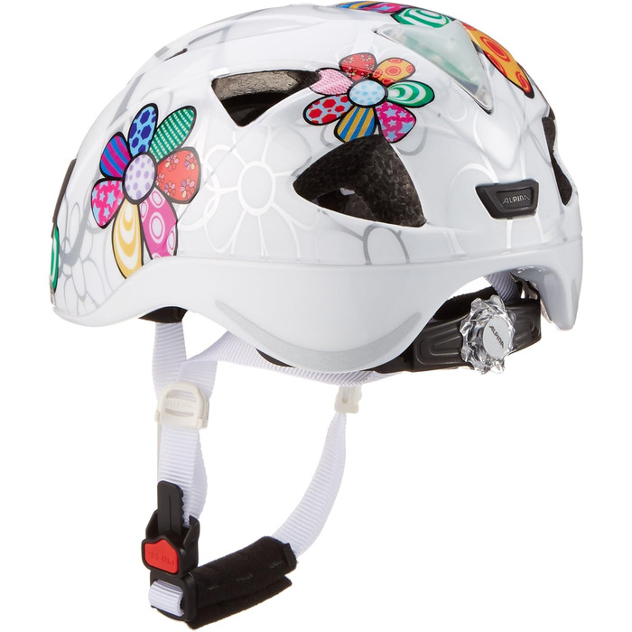 Світлодіодний велосипедний шолом для дітей з підсвічуванням, світловідбиваючими елементами, легкий і настроюваний білий квітковий