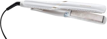 Випрямляч для волосся Remington Hydraluxe Pro S9001 (технологія зволоження Hydracare для захисту від перегріву, керамічне покриття, що утримує вологу), білий
