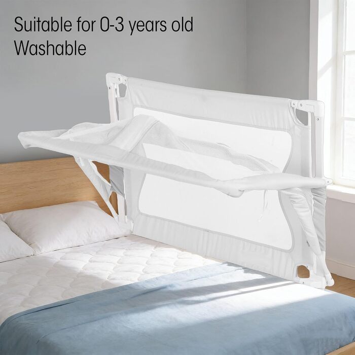 Дитяча колиска 3-в-1, нічна колиска, нічне ліжко, дихаюча сітка, міцний алюміній, легко складається, портативна, стабільна та безпечна, нічне ліжко для новонароджених (сіра) сірого кольору