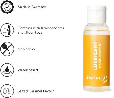 Лубрикант на водній основі AMORELIE Care Salted Caramel, їстівний, 50 мл