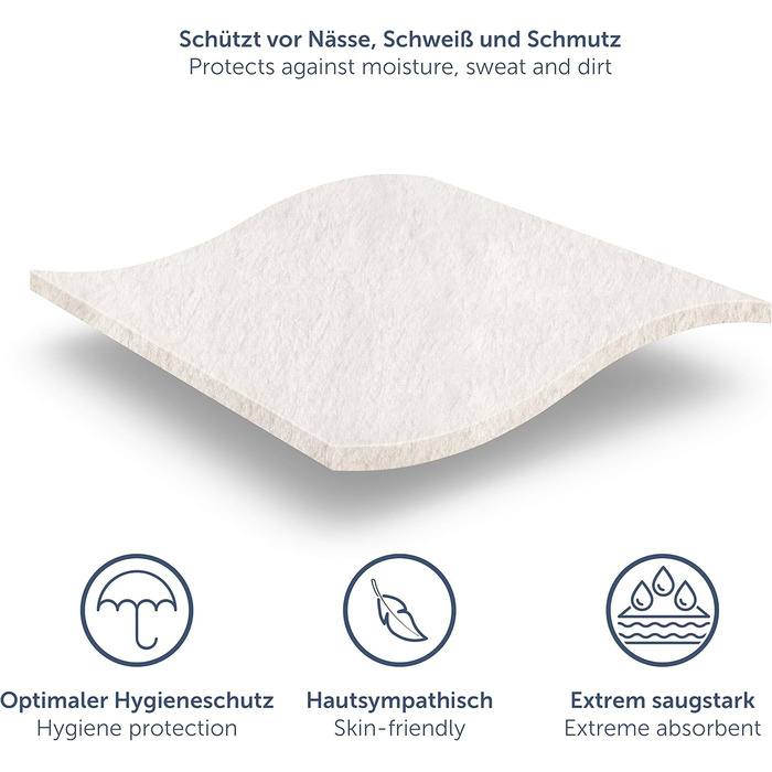 Наматрацник Blumtal Premium Molton 90 x 200 см з 100 бавовни в комплекті 2 шт. и - сертифікований Oeko-Tex наматрацник 90x200 см -