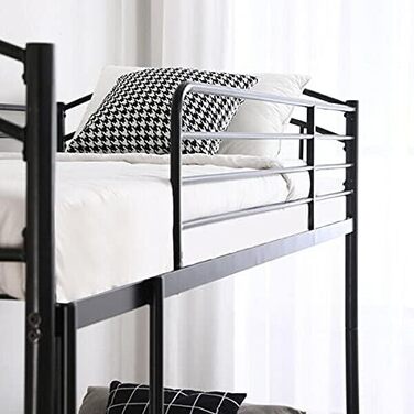 Сучасне, міцне двоярусне ліжко, чорне, 2 x 91 см, одноярусне металеве ліжко, для дітей, близнюків, меблі для спальні