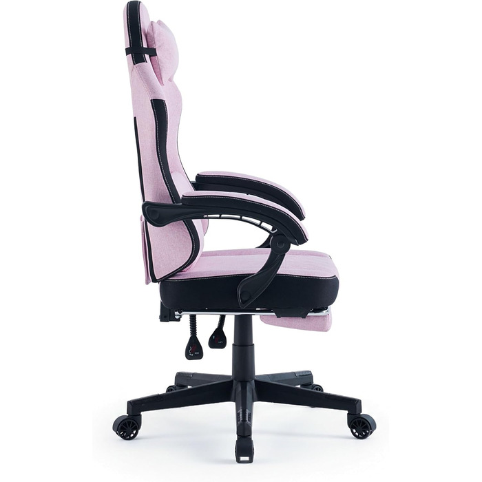 Ігровий стільчик з підставкою для ніг - м&39які підлокітники - регульована висота - рожевий