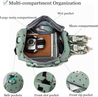 Спортивна сумка для дітей, дорожня сумка для дівчаток та жінок з відділенням для взуття та відділенням для вологи, вельветова сумка для плавання, дорожня сумка для вихідного дня, дизайн полуниці, сумка для ручної поклажі, пляжна сумка для подорожей, фітне