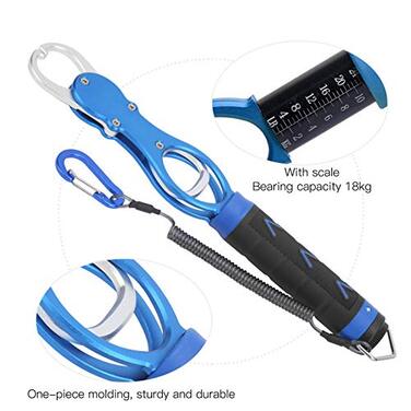 Рибний контролер ваги алюмінієвого сплаву риболовля хапачка для обробки та зважування інструмент для риби губа захоплення інструмент (синій)