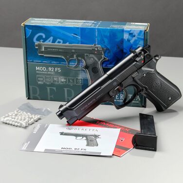 Страйкбольний пістолет Beretta MOD. 92 FS – пружинний, < 0,5 Дж, 6 мм, з 100 м’якими BB-кульками