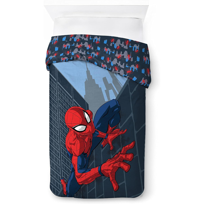 Комплект дитячої постільної білизни Marvel Spiderman City Streets 100 бавовна 135x200 см односпальний розмір - підодіяльник наволо