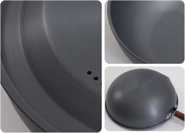 Портативна сковорода з алюмінієвого сплаву, дерев&39яна ручка, для кемпінгу, пікніків, каструль, знімна, посуд для приготування на відкритому повітрі, легка, антипригарне покриття