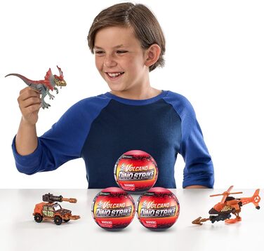 Сюрпризний удар динозавра, серія 4, вулкан, сюрприз, колекційна капсульна іграшка-загадка динозавра, іграшка-битва динозаврів (2 шт.), серія 4, 2 капсули, 5-