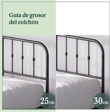 Ліжко Zinus Heidi 135 x 190 см Висота 31 см з місцем для зберігання під ліжком Металевий каркас ліжка з узголів&39ям та узніжжям Чорний 135x190 см