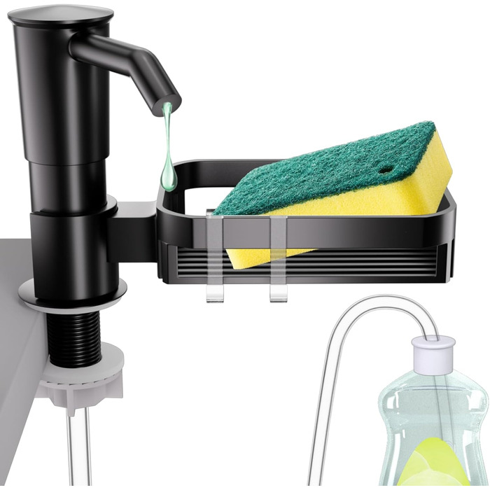 Пластиковий дозатор мила кухонний,Дозатор мила кухонний,Дозатор рідини для миття посуду кухонний,Дозатор мила вбудований в дозатор