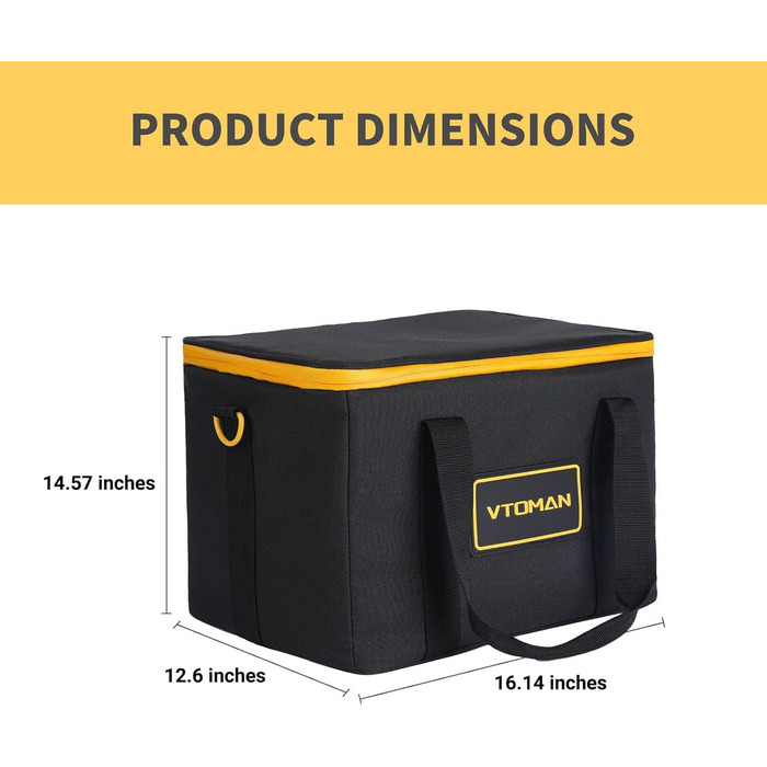 Сумка для перенесення VTOMAN для портативної електростанції, чорна (портативна електростанція не входить до комплекту) Сумка для перенесення FlashSpeed