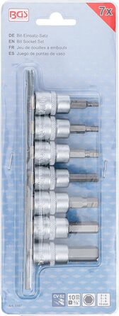 Набір біт BGS 5107, 7 предметів, 10 мм (3/8) Внутрішній шестигранник 3-10 мм Хромованадій сталь