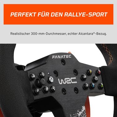 Офіційно ліцензоване кермо FANATEC CSL Elite для симулятора ралі WRC Xbox оббивка з алькантари, світлодіодна смужка RevStripe, знімні підрульові перемикачі, технологія Plug-and-Play для ПК, Xbox Series XS, Xbox One