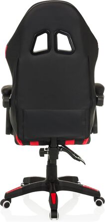 Офісне крісло, ігрове крісло GAMEBREAKER W02, письмове крісло з підголівником та поперековою опорою, регульована висота, штучна шкіра чорного/червоного кольору.