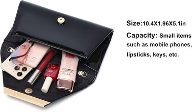 Жіноча лакована сумочка-клатч для вечірок, чорна