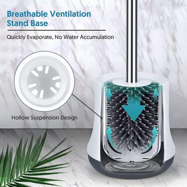 Щітка для туалету силіконова, туалетна щітка та контейнер ENSPOWAY, гнучка туалетна щітка для настінного та стоячого сушіння, набі