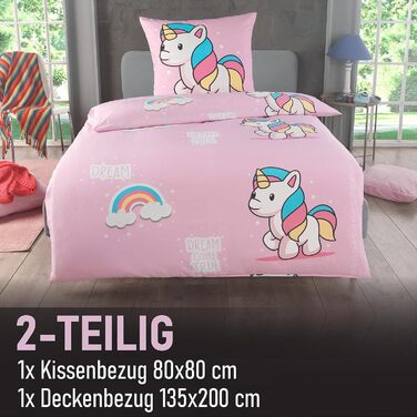 Високоякісна постільна білизна з єдинорога 135x200 для дівчаток Єдиноріг підковдра з мікрофібри Лілль поні діти постільна білизна