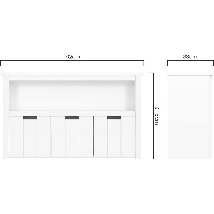 Дитяча полиця з ящиками на коліщатках, меблі для дитячої кімнати, полиця для іграшок, дитяча шафа, полиця біла з 3 ящиками, скрині