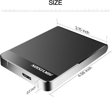 Зовнішній жорсткий диск Hikvision 1 ТБ, 2.5 дюйма USB 3.0 Ultra Thin Portable SATA, жорсткий диск для ПК, Mac, ноутбука, телевізора, мобільного телефону, Wii U, Xbox, PS4 (чорний) HD-E30