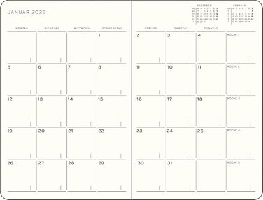 Щомісячний планувальник та блокнот у мякій обкладинці (B6) 2026, 16 місяців (1 листопада 2025 р. - 28 лютого 2027 р.), мяка обкладинка, чорний, німецька чорна обкладинка у мякій обкладинці B6, 1917 372609