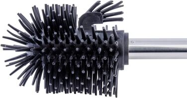 Силіконова щітка для унітазу WENKO з ручкою з нержавіючої сталі Запасна щітка для унітазу з очищувачем обода та ручкою з нержавіюч