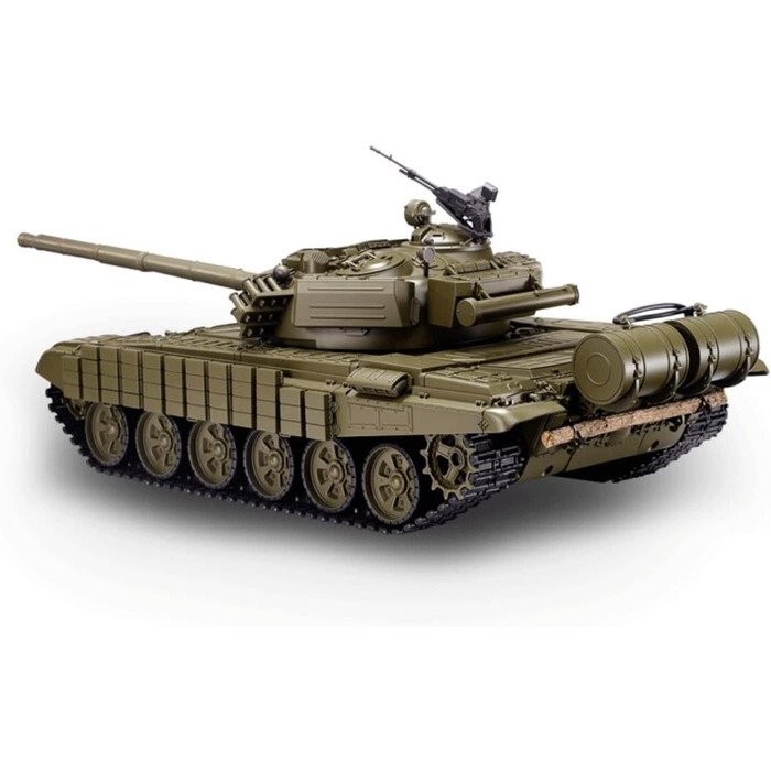 Радіокерований танк T-72 Heng Long 1/16, зелений, з металевими гусеницями (BBIR)