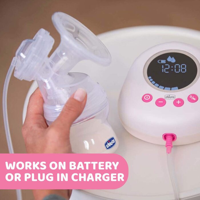 Електричний молоковідсмоктувач Chicco з фазами стимуляції та екстракції, 10 рівнів інтенсивності, зручний і швидкий, ергономічної