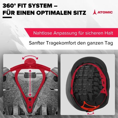 Шолом для сноуборду та лиж ATOMIC SAVOR із системою 360 Fit та активною системою вентиляції Aircon Holo Core для максимального поглинання ударів, чорний, розміри 55-59