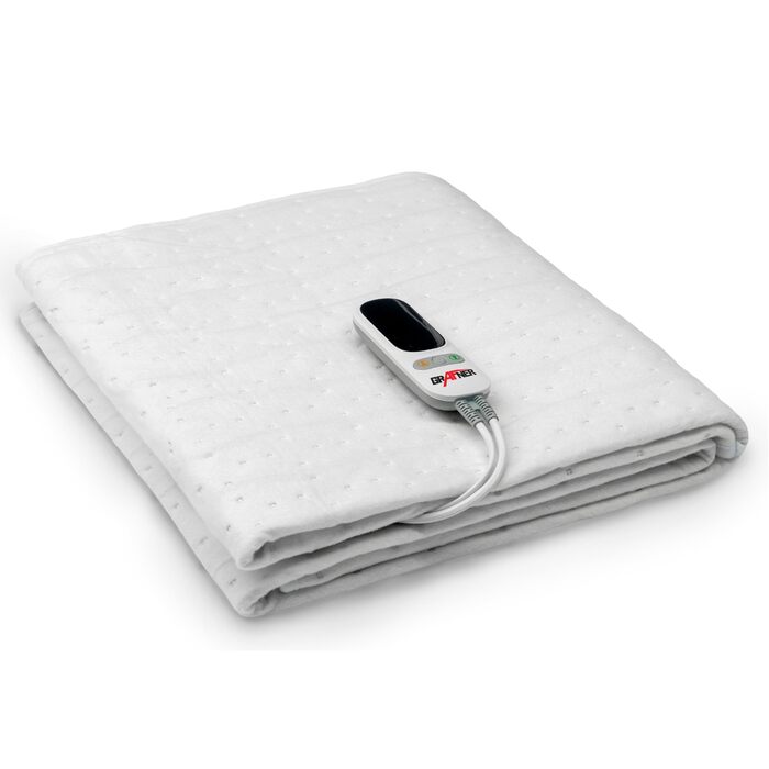 Підковдра Grafner XL з 2 зонами підігріву 190 x 90 см, 2 керовані зони для тіла та ніг, світлодіодний пульт дистанційного керування з 6 температурними режимами, захист від перегріву, автоматичне вимкнення, 78 Вт, можна прати, електрична ковдра