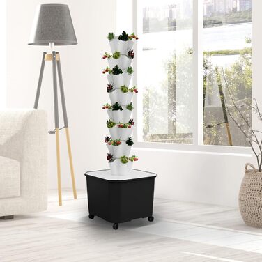 Із гідратаційним насосом, адаптером, сітчастими горщиками. Система безґрунтового вирощування трав, фруктів і овочів (8 ярусів), 6/8 Tiers Hydroponic Grow Kit System Aquaponics Grow System