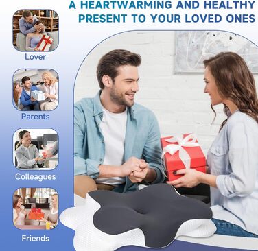 Подушка для шиї, ергономічна подушка з двома висотами, подушка з піни з ефектом пам&39яті, подушка для сну на боці з дихаючою наволочкою, подушка-метелик для сну на боці, на спині та на животі