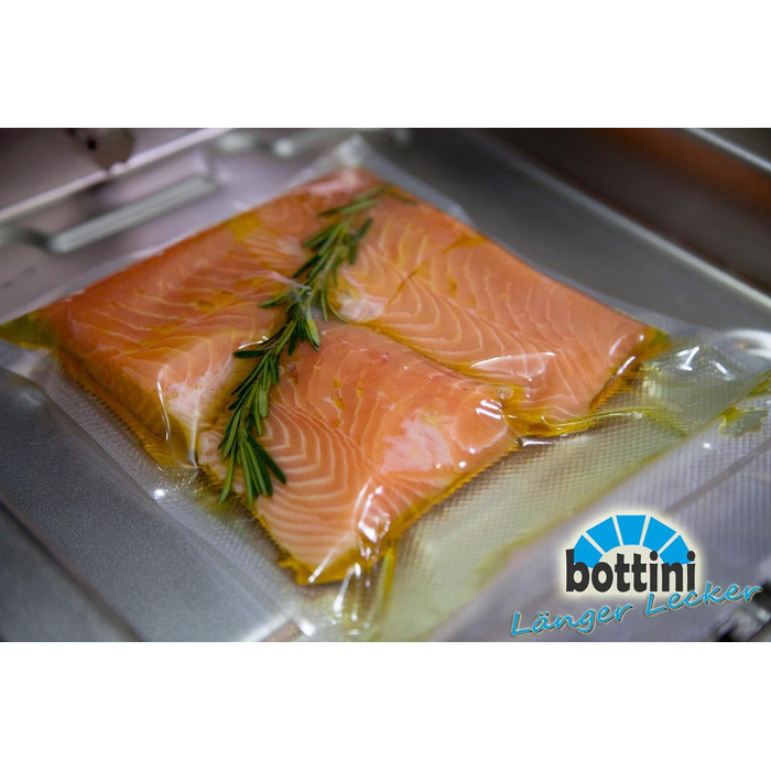 Вакуумні рулони BOTTINI 20x600 см, пакети з фольги PREMIUM, sous vide, для кожного ущільнювача фольги та вакуумного пакувальника, рулони з фольги для харчових продуктів, 4