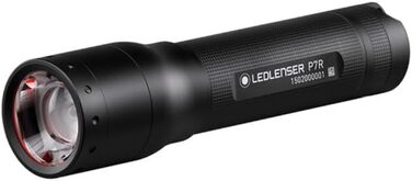 Світлодіодний ліхтарик Ledlenser P7R, фокусний, акумуляторний, з батареєю, 1000 люмен, дальність променя 210 метрів, час роботи 40 годин, чорний