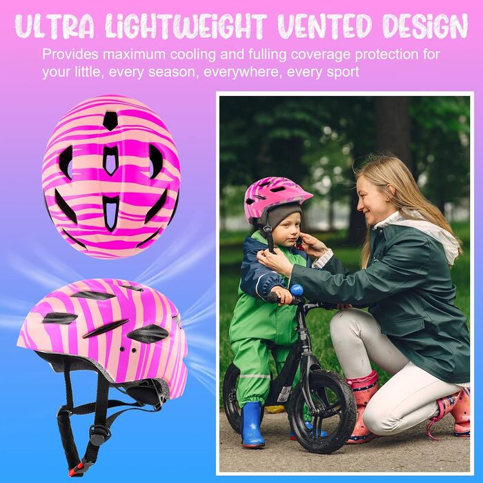 Дитячий велошолом RaMokey, велошолом з підсвічуванням для дітей Легкий дитячий шолом з регульованим циферблатом для дівчаток і хло
