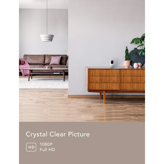 З камерою, Babyphone з камерою та мобільним додатком, 1080P HD Night Vision, AI Tracking, Intercom Function, Compatible with Alexa