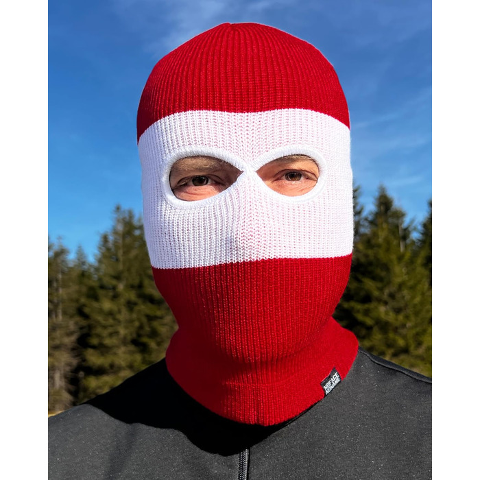 Шапка та балаклава PG Wear Troublemaker 2-в-1, червоно-білі смужки, один розмір