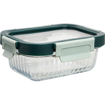 Мл Скляна контейнер для свіжості з боросилікатного скла, герметична скляна банка з кришкою та силіконовим ущільнювачем, придатна для духовки до 250C та морозильної камери до -20C, 370
