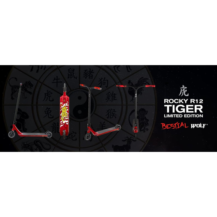 Звірячий вовк Rocky R12 Повний самокат Самокат для фрістайлу Самокат для трюків Самокат для трюків Професійний самокат Сильний сам