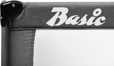 Базове ліжко CARETERO TUR - Ідеально підходить для дому та подорожей - Дорожній матрац - Зручна сумка - Для дітей від 1 місяця до 4 років - 9 кг - Дверцята на блискавці - 124x65x74 см - Графіт