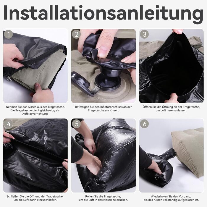 Надувна подушка для ніг lefeke 45 у формі ромба, сприяє кровообігу, оксамитова тканина, підходить для післяопераційного відновлення вдома та під час подорожей