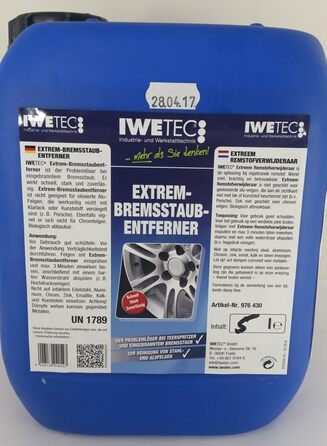 Засіб для видалення гальмівного пилу Iwetec 2 різні Розміри (5 літрів)