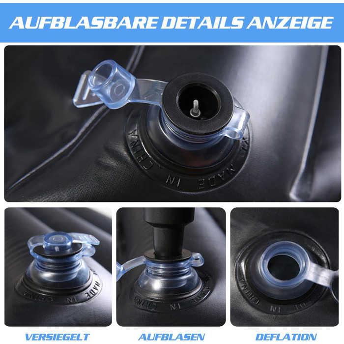 Надувний матрац Ergocar для автомобіля з насосом, надувний матрац для кемпінгу, автокрісла, подорожей, кемпінгу, пляжу (чорний)