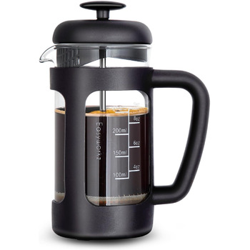 Прес для кавоварки Easyworkz French Press 350 мл з боросилікатним склом, неслизька м&39яка ручка, чорний