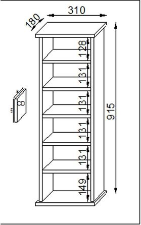 Полиця Стійка для DVD/CD Медіа-полиця Медіа-шафа для зберігання Дерев&39яна полиця Стаціонарна полиця Меблі для шаф Вибір кольору &39Vostan&39 Дуб Сонома (розпиляний), 25248