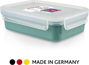 Контейнер для зберігання продуктів 2,2 літри 100 герметичний/гігієнічний Без BPA Підходить для миття в посудомийній машині, мікрохвильової печі та морозильної камери Пудрово-зелений 2,2 літри, 10130 Clip & Close Color Edition