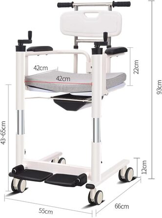 Інвалідне крісло/інвалідне крісло для догляду за людьми похилого віку з обмеженими можливостями, розділене сидіння на 180, регульована висота сидіння, 4 безшумні коліщатка, інвалідне крісло з ручним підйомником для перенесення пацієнтів, 260 фунтів