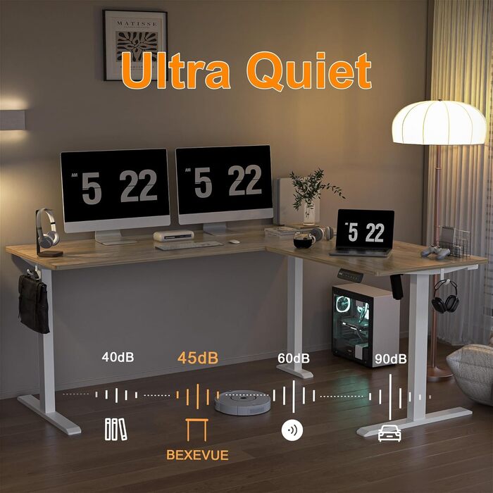 Подібний електричний стіл, регульована висота - 160x140 см, L-подібний стіл для роботи стоячи з 3 функціями пам&39яті, технологія запобігання зіткненням, змінний лівий та правий, ергономічний комп&39ютерний стіл, 160 x 140 см, клен