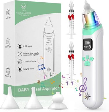 Дитячий електричний назальний аспіратор - багатофункціональний назальний аспіратор-пилосос 2 в 1 для новонароджених, з 3 рівнями в