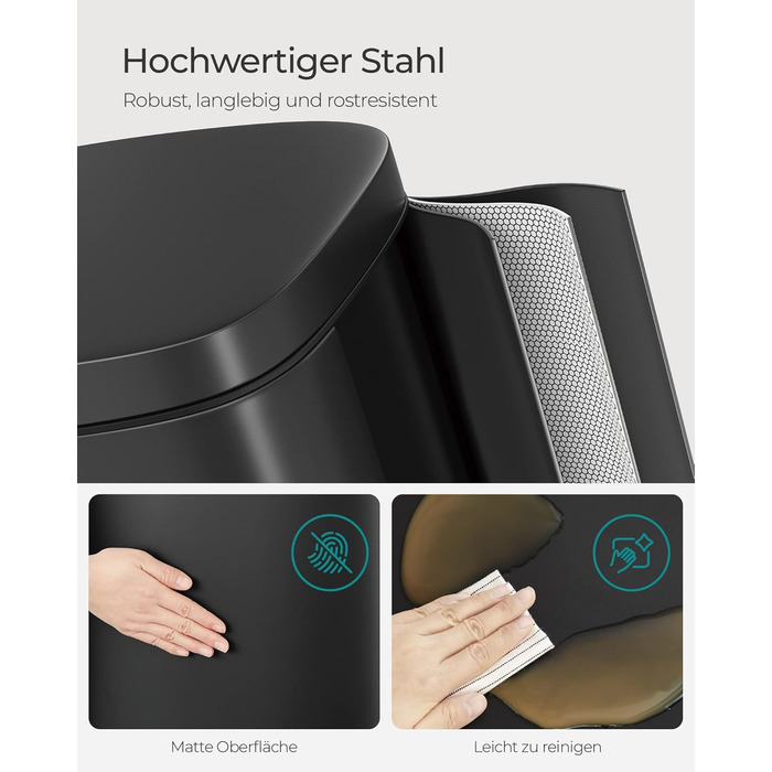 Відро для сміття для кухні, 30 л, відро для сміття, педальне відро для сміття, відро для сміття з кришкою з плавним закриттям і вн